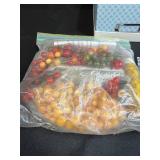 Collection of Assorted Craft Beads and Plastic Rings with Storage Box