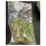 Collection of Assorted Craft Beads and Plastic Rings with Storage Box