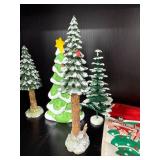 Christmas Tree Figurine Set, Candle Chimes, and Holiday Decor Collection