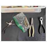 Large Collection of Hand Tools and Specialty Pliers in Organizer Box