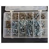 Large Assorted Hardware Lot with Screws, Bolts, Nuts and Fasteners in Organizers