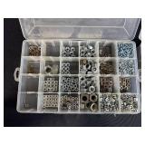 Set of 3 Organizer Boxes with Assorted Nuts, Bolts, and Washers