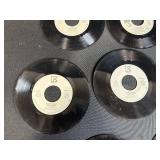 Vintage 45 RPM Vinyl Record Collection Most with Sleeves in Cardboard Box