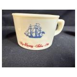 Collection of 5 Antique Porcelain Cups with Boxed Composition Medallion, Germany and Ship Motifs