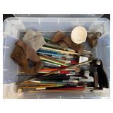 Assorted Craft and Jewelry Making Tool Set with Brushes, Findings, and Storage Cases