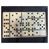 Vintage Assortment: 2 Domino Sets, Johnny Lightning Car, Crochet Doilies, Handkerchiefs, Mini Suitcases