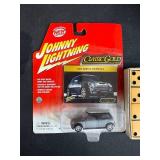 Vintage Assortment: 2 Domino Sets, Johnny Lightning Car, Crochet Doilies, Handkerchiefs, Mini Suitcases