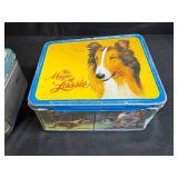 Lot of 2 Vintage Metal Lunch Boxes Roy Rogers and Lassie with Toys