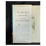 1952 The Old Man and the Sea by Ernest Hemingway with Vintage Mouse Cat Bookmark