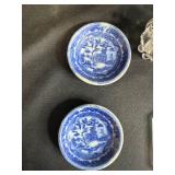 Collection of Miniature Porcelain, Glass and Decorative Items Including Vintage Red Box and Crystal Clown Figurine