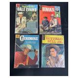 Set of 4 Vintage Western TV Comic Books Dell and Gold Key