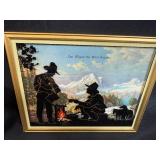 Vintage Western Collectibles Lot with Roy Rogers Horseshoes, Toy Horse, Wagon, Wall Art, and Cowboy Mug