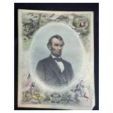 Collection of 3 Vintage Lithograph Prints Featuring Washington, Lincoln, and Circus Soap Advertisement