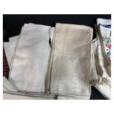 Assorted Vintage Linen Napkins and Embroidered Towels Collection