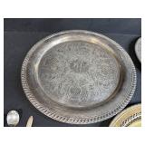 Vintage Silverplate Serving Trays and Flatware Collection
