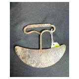 Collection of Vintage Tools and Curios including Padlocks, Wooden Bowl, and Antique Ulu Chopper