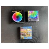 Collection of 3 Jigsaw Puzzles - 500 and 1000 Piece Sets