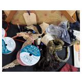 Vintage Sewing Craft Lot with Tin, Fabric, Lace, Beads and Patterns