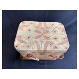 Vintage Sewing Craft Lot with Tin, Fabric, Lace, Beads and Patterns