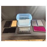 Collection of Display Trays and Velvet Lined Cases with Plastic Tote