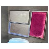 Collection of Display Trays and Velvet Lined Cases with Plastic Tote