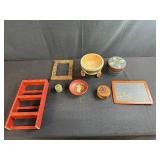 Set of Vintage Norwegian Rosemaling Folk Art Decor Pieces