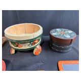 Set of Vintage Norwegian Rosemaling Folk Art Decor Pieces