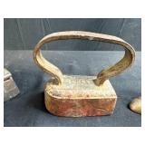Collection of Antique Cast Iron Sad Irons and Comfort Self-Heating Iron