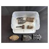 Collection of Vintage Sad Irons and Iron Accessories