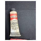 Collection of Soldering Flux, Paste, and Solder Wire with Accessories - quantities unverified