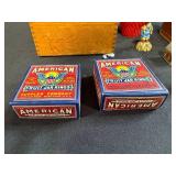 Collection of Wade England and Ireland Porcelain Miniature Buildings with Vintage Boxes and Trinkets