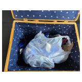 Patriotic Lined Picnic Basket and Large Wicker Storage Basket Set