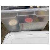 Collection of Metal Polish, Cleaners, and Repair Supplies in Storage Tote = quantities iunverified