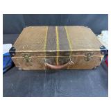 Vintage Glass Oil Lamp Parts in Suitcase, Puzzle Trays, and Liberty Bank Pouch