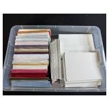 Large Collection of Assorted Blank Greeting Cards and Envelopes in Plastic Bin