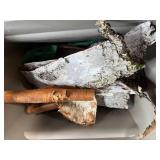 Collection of Assorted Birch Bark Pieces in Lidded Tote