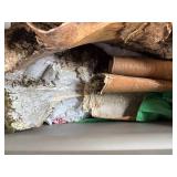 Collection of Assorted Birch Bark Pieces in Lidded Tote