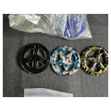 Assorted Glass Pendant Collection with Hearts, Peace Signs, and Decorative Designs