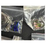 Assorted Glass Pendant Collection with Hearts, Peace Signs, and Decorative Designs