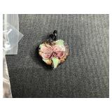 Collection of Glass Art Pendants with Floral and Heart Designs