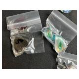 Collection of Glass Art Pendants with Floral and Heart Designs