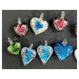 Collection of Glass Flower Pendants in Assorted Designs