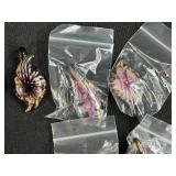 Collection of Glass Flower Pendants in Assorted Designs