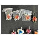 Collection of Glass Flower Pendants in Assorted Designs