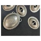 Collection of Western Style Silver Conchos, Buckle, and Belt Parts
