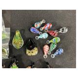 Collection of Assorted Glass Art Pendants and Charms