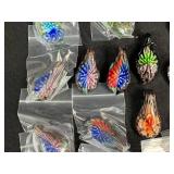 Collection of Assorted Glass Art Pendants and Charms