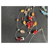 Collection of Beaded Necklaces and Bohemian Glass Earrings