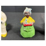 Collection of Vintage Black Americana Ceramic Kitchen Figurines and Salt & Pepper Shakers
