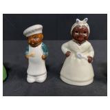 Collection of Vintage Black Americana Ceramic Kitchen Figurines and Salt & Pepper Shakers